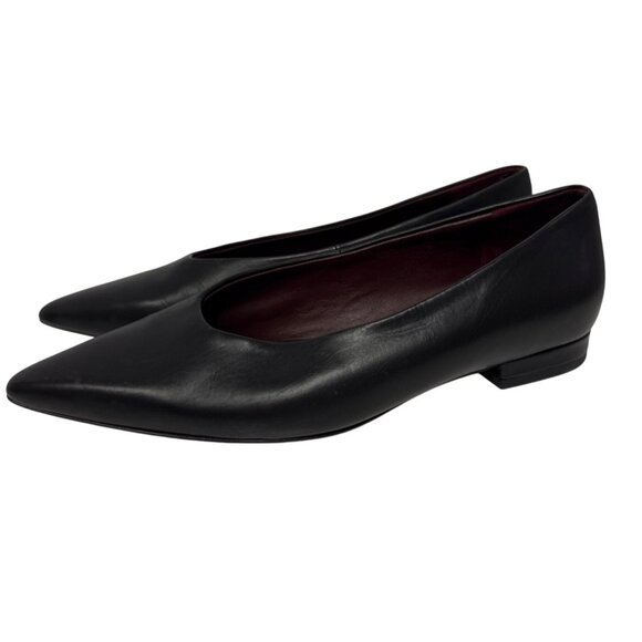 Vince Isabel Women's Shoes Pump Black Leather Pointed Slip On Office Size 5 - Picture 2 of 8